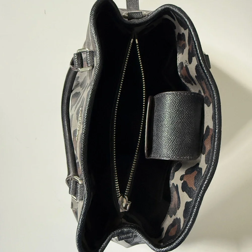 Coach Leopard Print Margot Bag Set - wallet/bag/makeup bag in Black/Brown - Picture 4 of 8